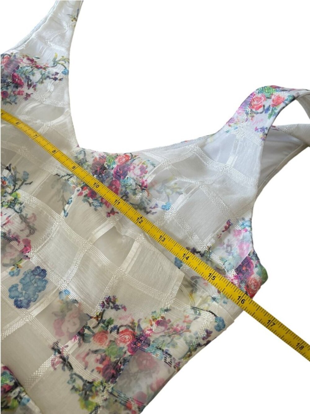 Anthropologie Maeve Peony Garden Dress SZ 6 White Floral Cottagecore Fairy - Picture 12 of 12